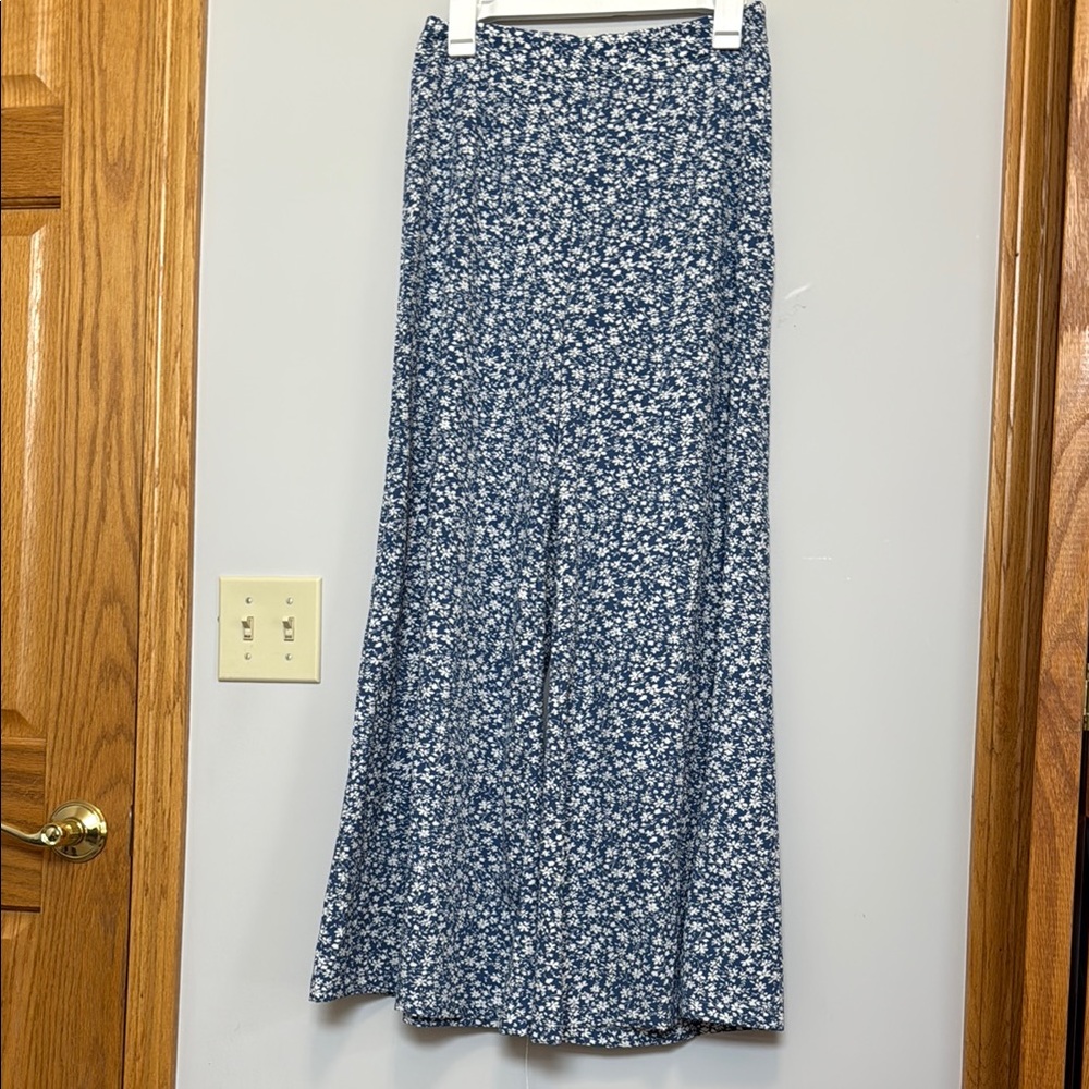 SHEIN Blue Pleated Maxi Jumpsuit
